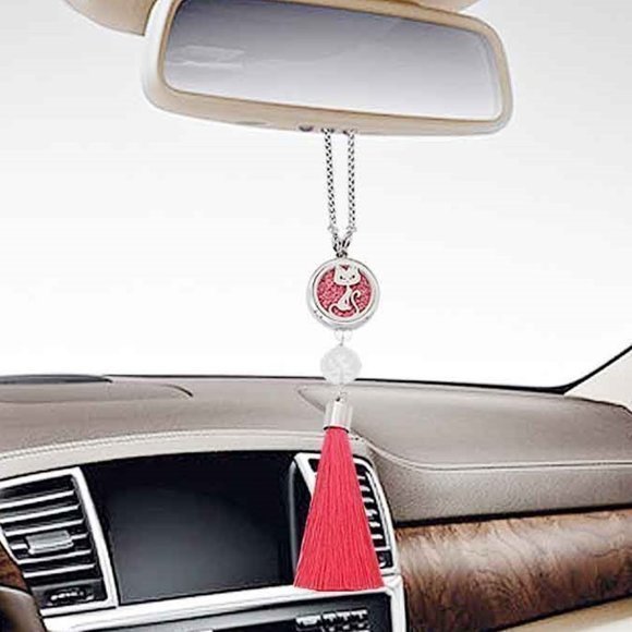 One Stainless Steel Pink Cat Car Essential Oil Diffuser - Picture 2 of 2